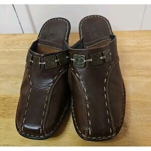 Tsonga Mules Shela Brown Leather South African Made Shoes Comfort Slip-On 7.5